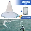 American Saltwater Fishing Cast Net for Bait Trap Fish 3/4/5/6/7/8/9/10ft Radius Casting Nets with Heavy Duty Zinc Sinker Weight 6