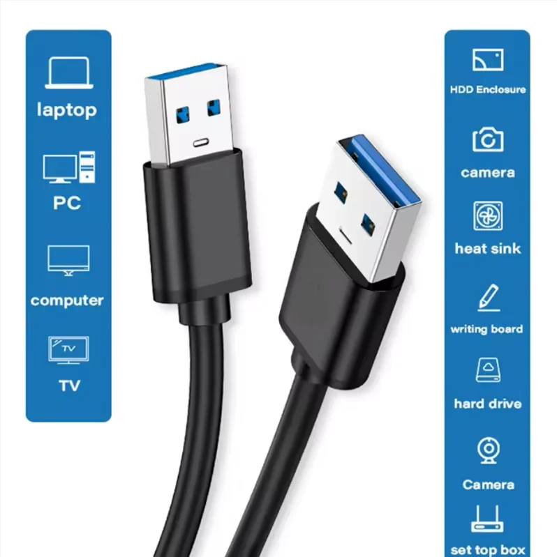 High-Speed USB 3.0 A Male to A Male Extension Cable - Various Lengths