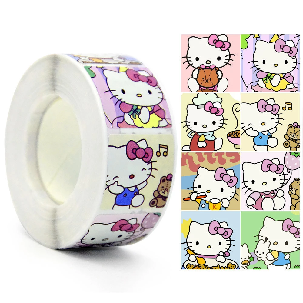 500 stücke/Rolle Sanrio Cartoon Aufkleber Kuromi meine Melodie Hallo Kitty Aufkleber Laptop Notebook Telefon Dekoration Belohnung Aufkleber Geschenk Spielzeug – Detail 5