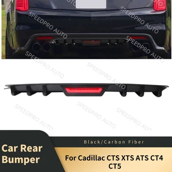 Auto Paraurti Posteriore Diffusore Spoiler Pinna di Squalo Labbro Coda Freno Luce di Arresto Per C-adillac CTS XTS ATS CT4 CT5 In Fibra di Carbonio Auto Coperture
