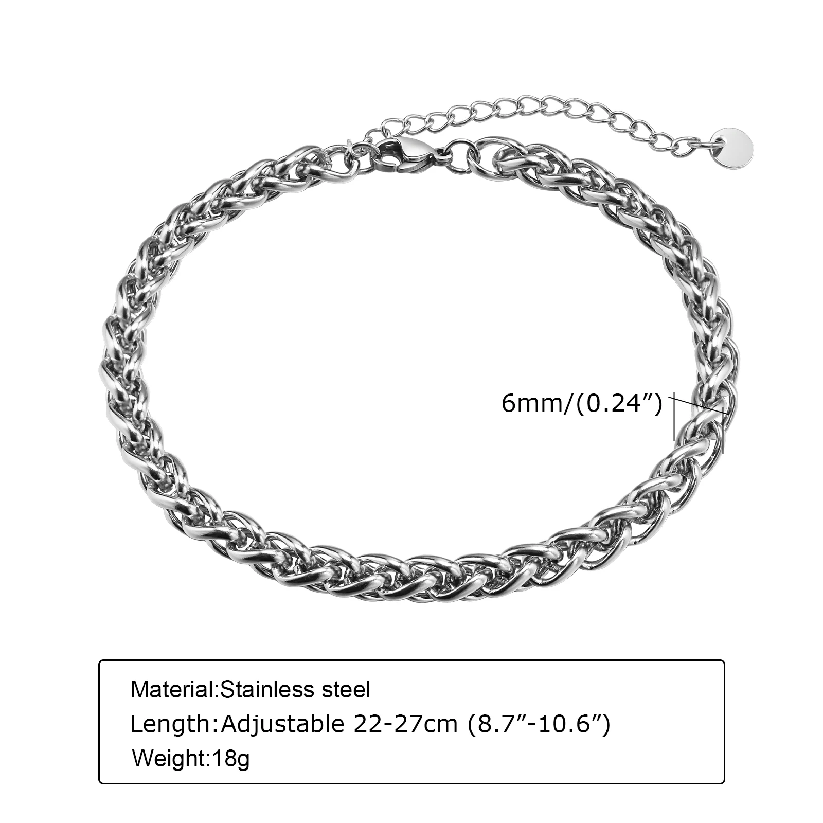 Basic Men Wheat Chain Anklets Waterproof Stainless Steel Cuban Chain Anklet Foot Bracelet Barefoot Gifts for Him Jewelry ankle chains