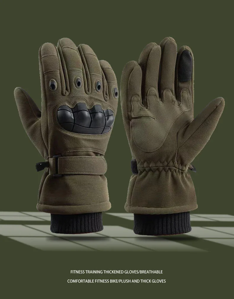 Men and Women's Full Leather Combat Fingerless Glove, Winter Tactical Gloves, Half Finger, Xinji, Hebei, Us, Manufacturer