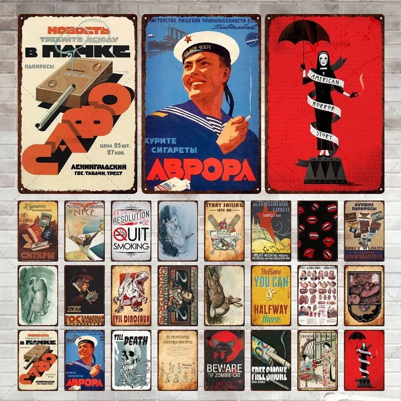 

No Smoking Smoking Hazard Retro Tin Metal Sign Public Wall Decoration Bar Club Wild Cave Home Metal Poster