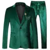 Men's 2 Piece Velvet Suit One Button Tuxedo Slim Fit Luxurious Blazer Party Dinner Jacket & Pants Casual Smart Suit Outfit 4