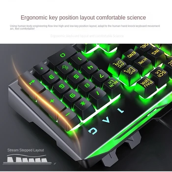 USB Wired Keyboard Backlit Imitation Mechanical Tactile Gaming Keyboards for Desktop Computer Laptop Luminous 104 Keys Keyboard 5