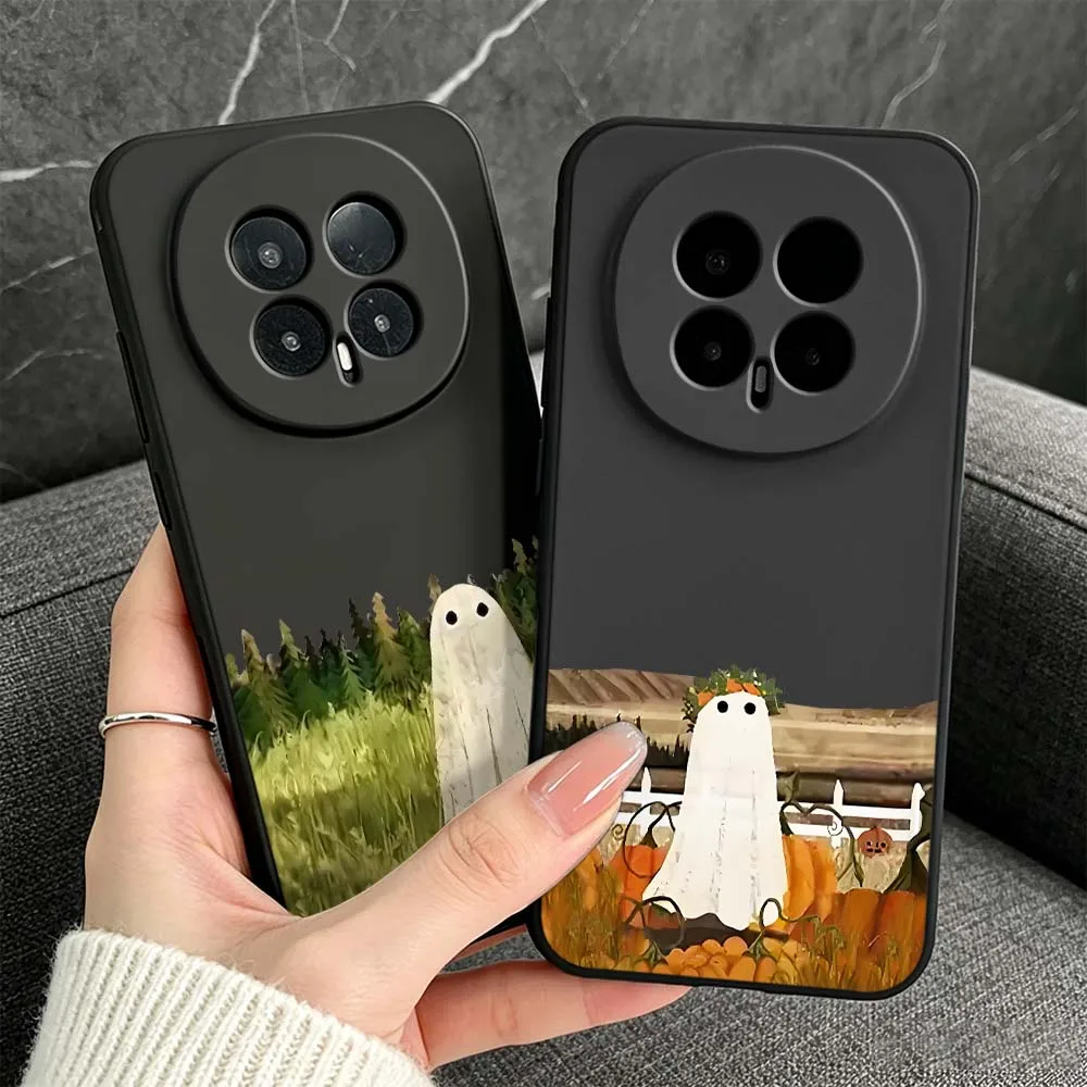 Spooky Halloween Ghost Cartoon Phone Case - Black