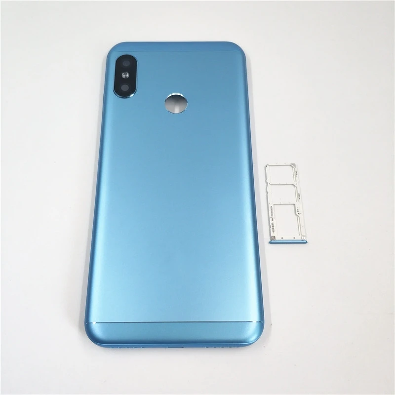 

Original For Xiaomi Mi A2 Lite/ Redmi 6 Pro Battery Back Cover Rear Housing Metal Door Camera Glass Lens+Side Button+Sim Tray