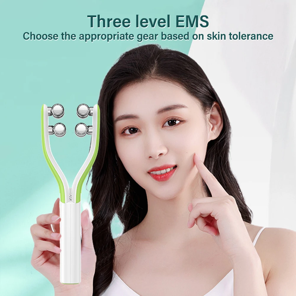 Elecrtic Facial Lifting Roller 3 Gear Skin Tighten V-line Face Lifting Massager Double Chin Wrinkle Removal Skin Care Tool 3