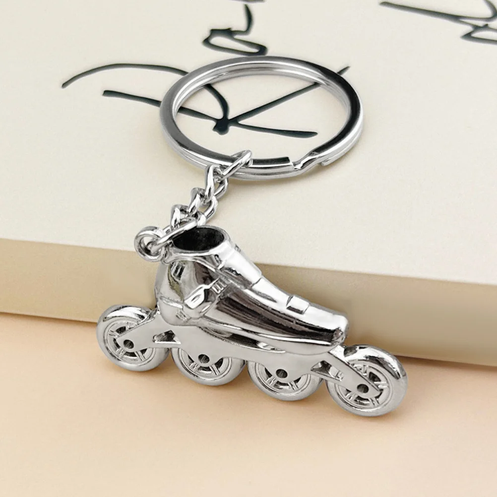 Roller Skate Keychain for Keys Plush Wallet Zinc Alloy Men Silver Chains Women's Skates Boys