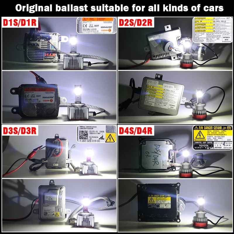 D1S LED D3S Canbus D4S D2S D8S D2H 100000LM 110W Car Headlight HID Turbo  Bi-LED Bulb Mini 6000K Plug and Play Xenon kit 12V HLXG