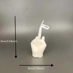 Quirky Middle Finger Scented Candle - Humorous Gift & Home Decor Ornament (White)