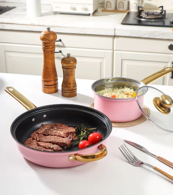 Stainless Steel Cookware Set, 5 Counts/setDurable Multi-purpose Easy To Clean CookwareSet, Non-stick Cookware Set for Home Kitch 5