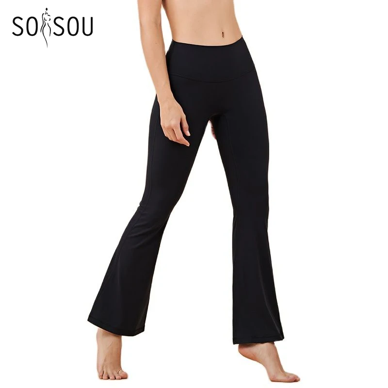 Sports Leggings Yoga Pants Sports Pants SOISOU Gym Women's Pants Yoga Leggings Bell-bottoms