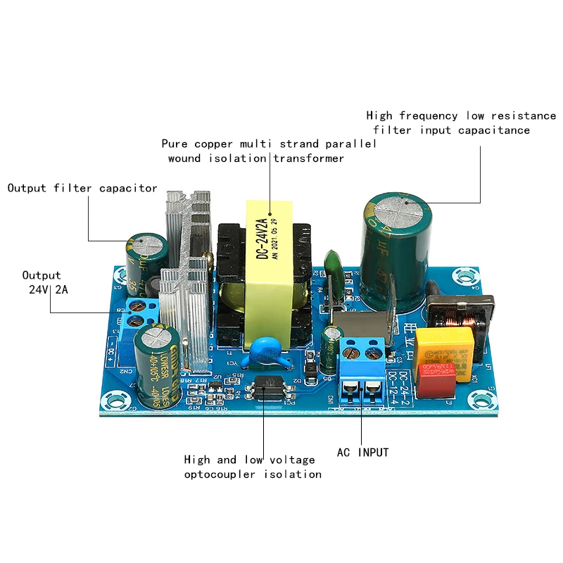 ac 90 260v para dc 24v 2a modulo 01