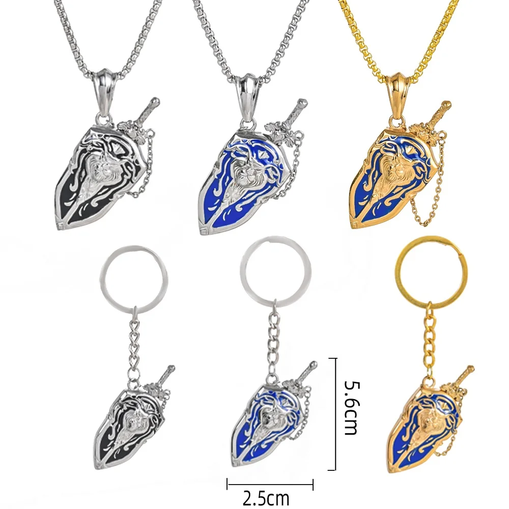 Neue Schmuckgeschenke Neues Spiel World of Warcraft Tribal Logo Halskette ZRM Halskette Alliance Horde WOW Schlüsselanhänger für Damen Herren – Detail 9
