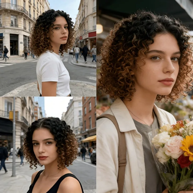 Synthetic Women's Short Curly Hair Wigs -  Style, Rod-Curl Crafted, Small Curls, Fake Front Lace, Synthetic Full Head Wig - 3