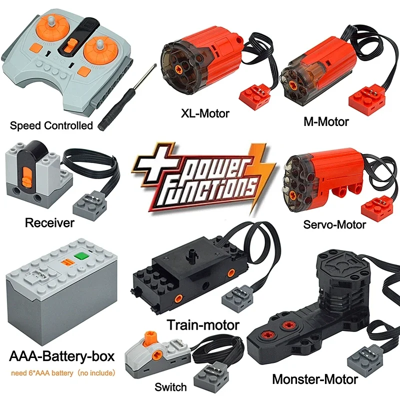 Multi-Power Functions Servo Blocks Train Engine XL Motor by Leduo