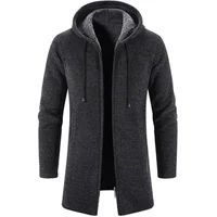 Men's Jacket 2023 NEW Solid Color Autumn and Winter Cashmere Men's Cardigan Chenille Outer Sweater Sweater Coat Windbreaker - Image 2