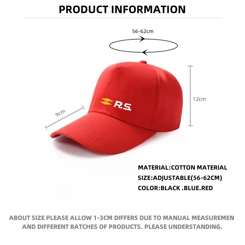 Fashion Hip Hop Baseball Cap Outdoor Sun Hats Sports Leisure Caps For Renault RS Clio Scenic Logan Megane Koleos Sandero Safrane