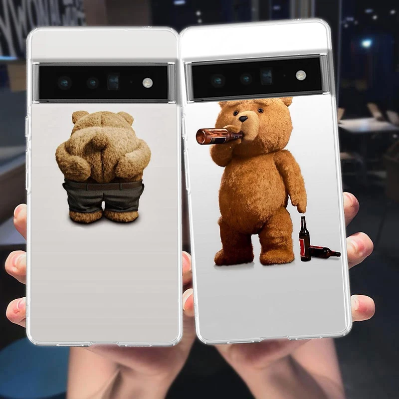 Whimsical Teddy Bear Shockproof Transparent Phone Case Cover