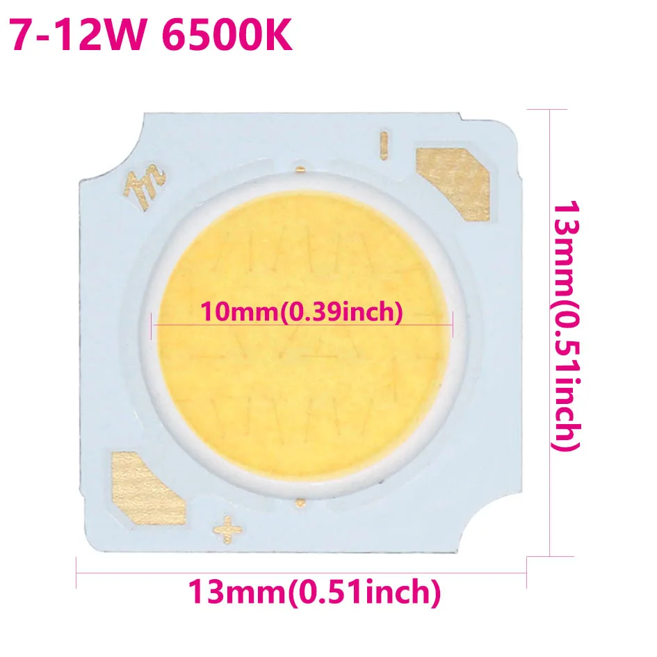 Description Picture 3 of item5pcs 7-12W led brighting COB beads 13x13mm LED Light-Emitting Diode Bridgelux Chip For DIY LED Spotlight Downlight Bulb White