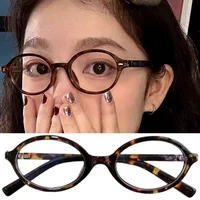 Y2K rétro ovale cadre lunettes femmes léopard Ins Style doux Cool lunettes tendance marque lecture ordinateur Anti lumière bleue lunettes 1