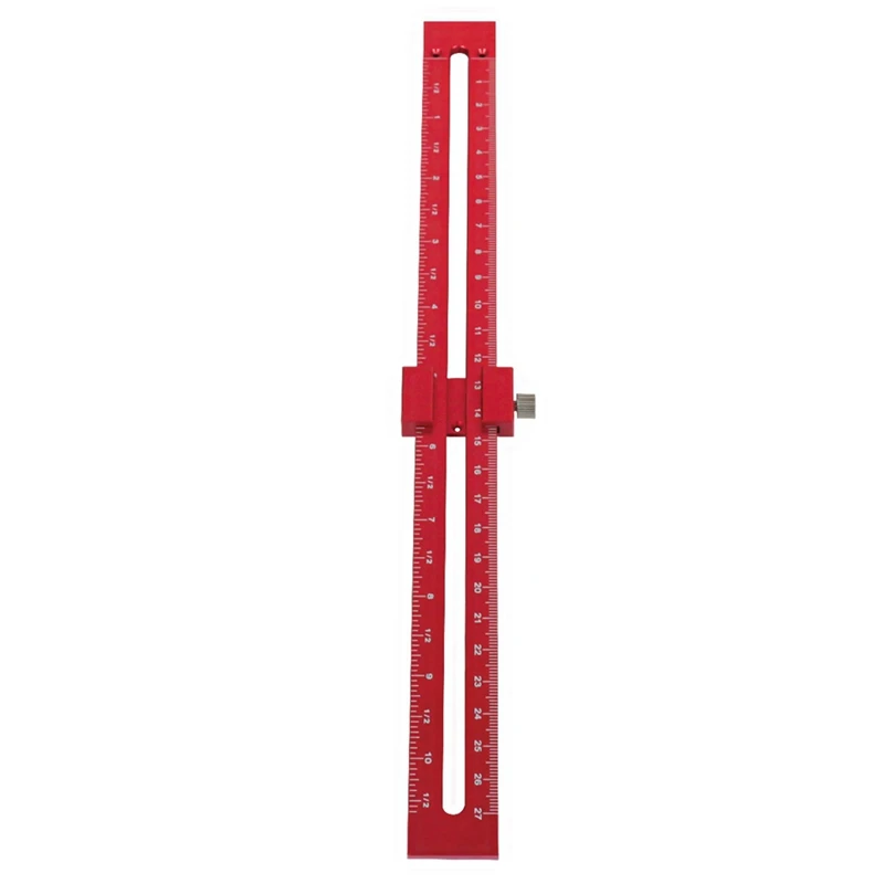 Smart-Woodworking Pocket Ruler W/ Circular Drawing Positioning Needle-T-Type Scribe Square Layout Tool Drawing Compass