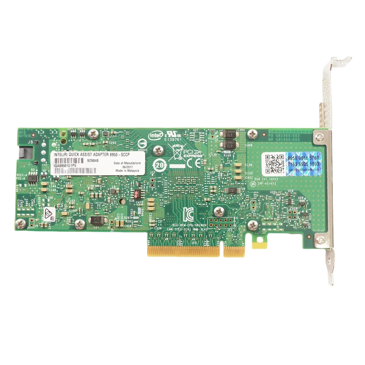 거의 새것인 인텔 IQA89501G1P5 퀵어시스트 어댑터 8950-SCCP 퀵 어시스트 PCIe 3.0 x8