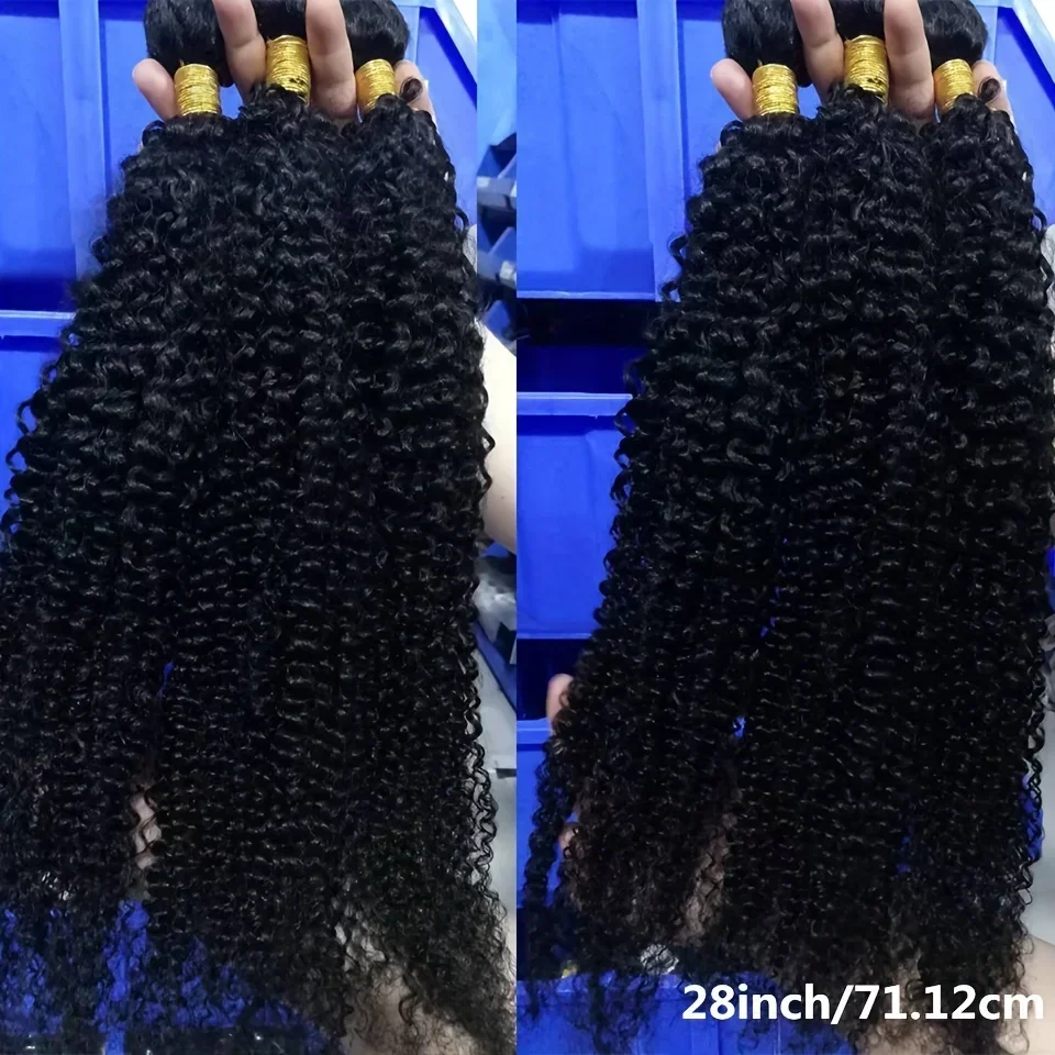 Human Hair Extensions Afro Kinky Curly Bundles Weaving 1//3 Bundles