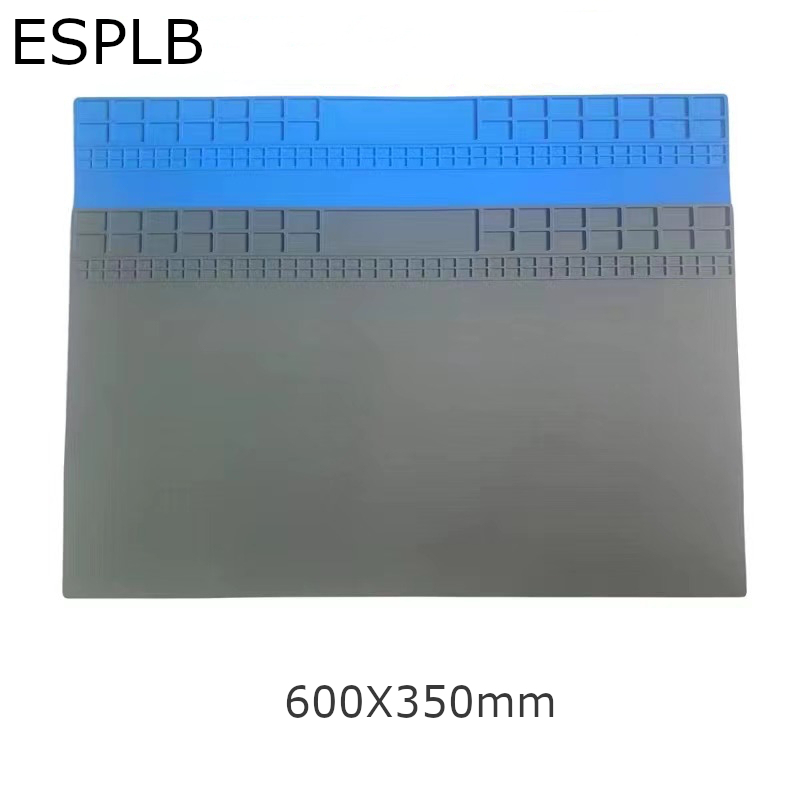 Grey/Blue Super Big 600x350mm Pure Silicon Insulation Pad Repair Work Mat BGA Heat-Resistant Soldering Station Desk Platform