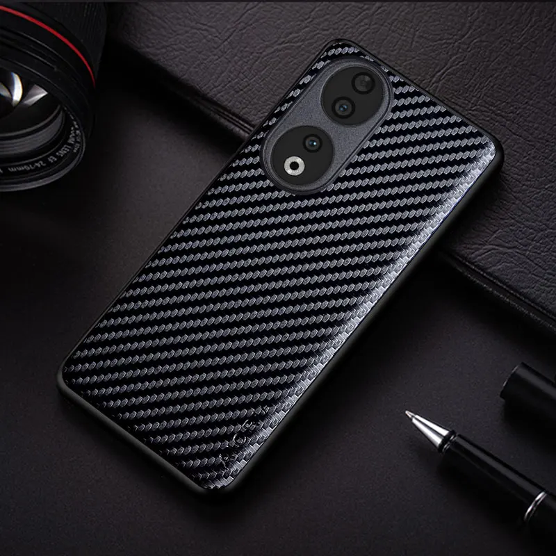 Carbon Fibre Shockproof Slim Non-Slip Full Body Protective Phone Case