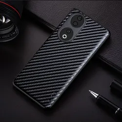 Carbon Fibre Shockproof Slim Non-Slip Full Body Protective Phone Case for Honor 70 (Black)