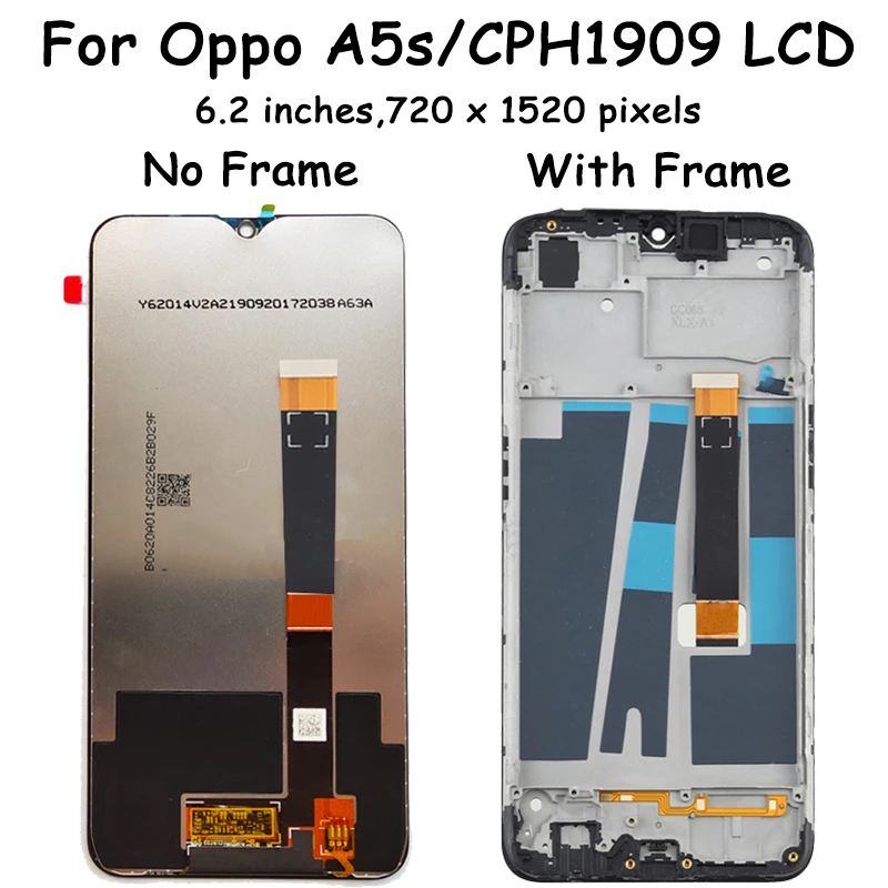 Aaa Mais Alta Ouality para Oppo A5s Lcd Cph1909 1920 1912 Display com Moldura da Tela de Toque Digitador Assembléia para Oppo Ax5s Lcd - Image 5