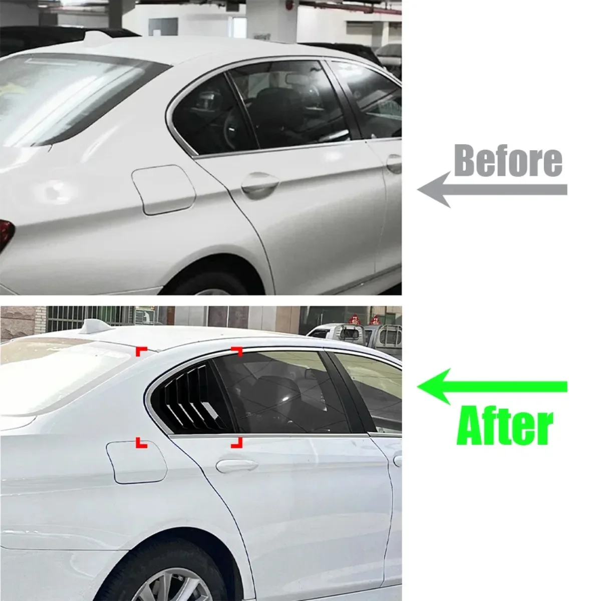 F10 Louver For BMW 5 Series F10 525i 530i 2011 2012 2013 2014 2015 Pair Rear Window Louvers Shutters Blinds Cover Trim car rear window cover car side window louver