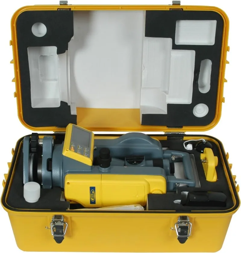 DET-2 Digital Electronic Theodolite Construction Surveying Equipment Set Rechargeable and Alkaline Batteries Carry Case