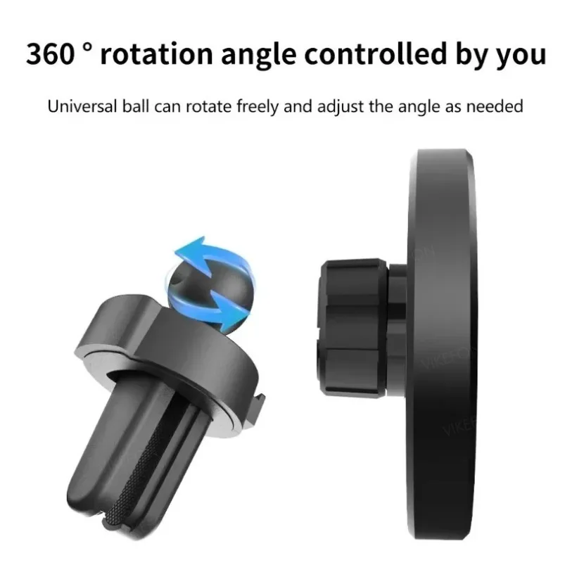 Magnetic Car Air Vent Phone Holder and Wireless Charger Stand with Fast Charging Capability