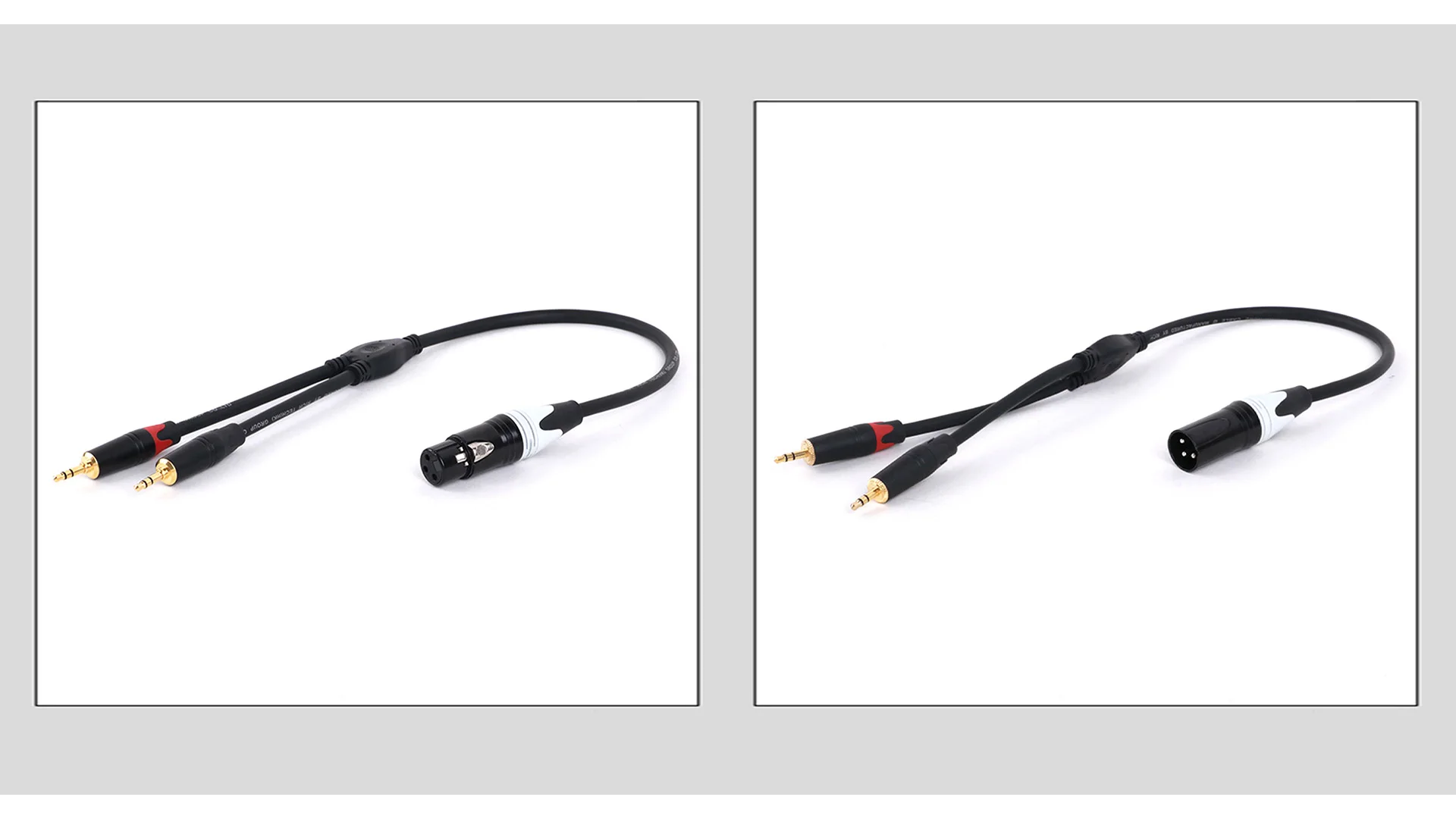 Guerguo 0,3 m 0,5 m 3-poliges xlr-Buchse/Stecker auf zwei 3,5-mm-Stereo-Stecker und-Splitter-Mikrofon kabel für Mixer-Lautsprecher verstärker – Detail 12