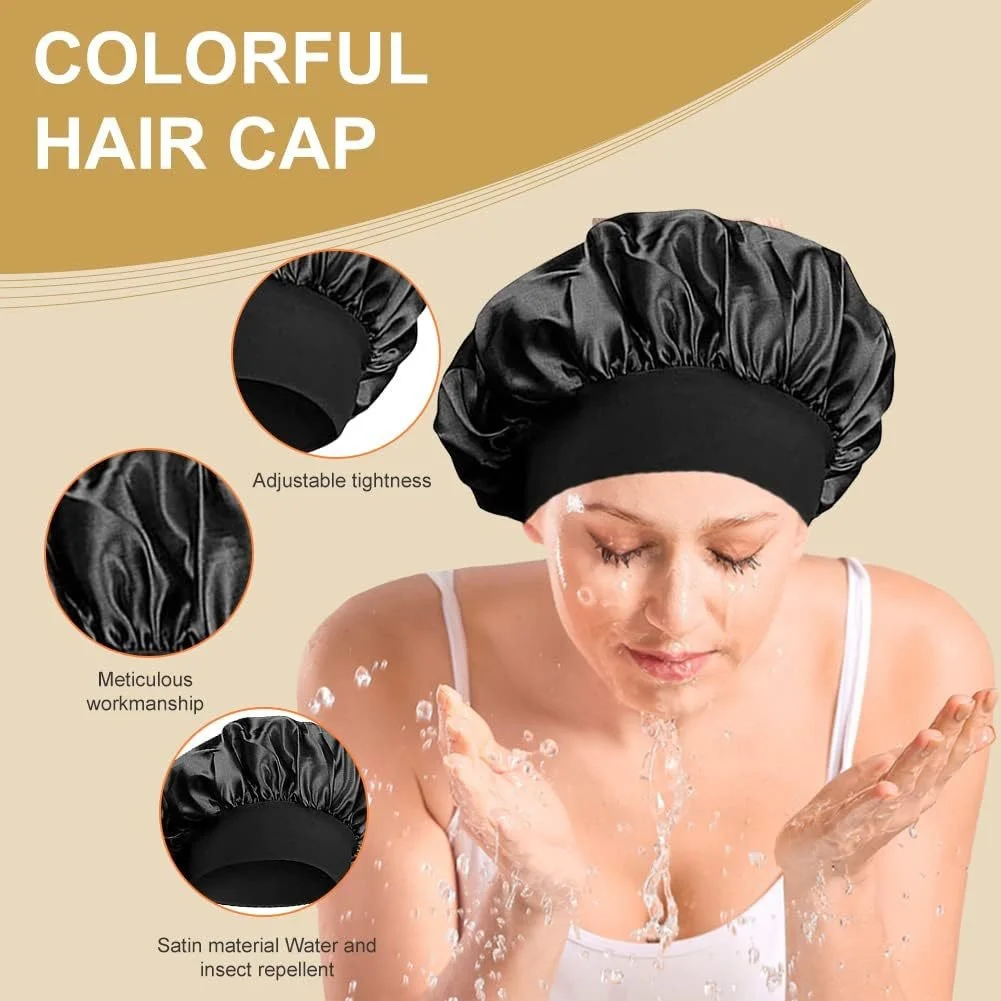 Shower Cap Hairdressing Hair Care Hat High Elasticity Monthly Shower Cap Female Nursing Satin Sleeping Cap 6