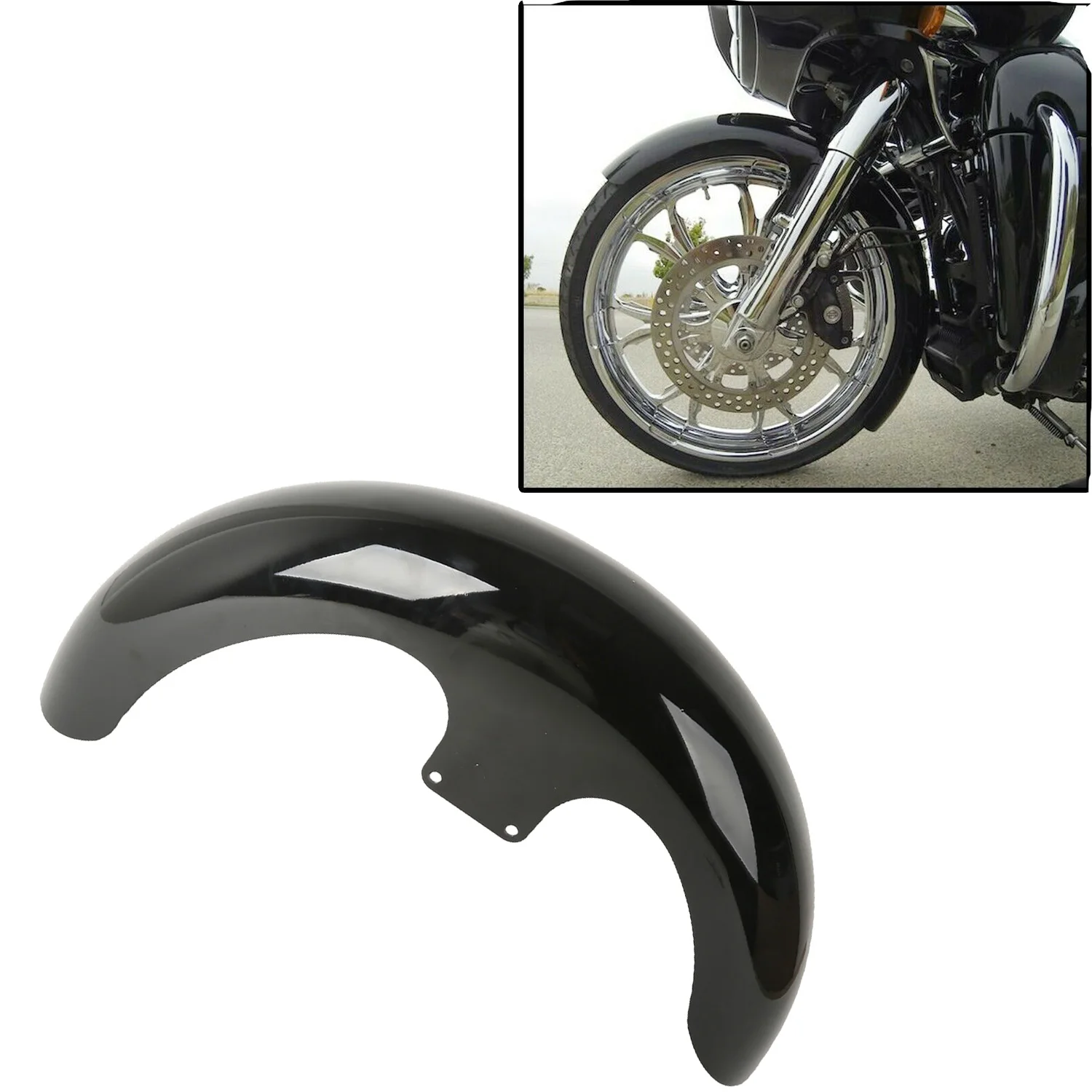 Parafango Anteriore Per Moto 21 "Wheel Wrap 5.5" Nero Per Harley Touring Street Glide Road King Electra Glide Custom Bagger