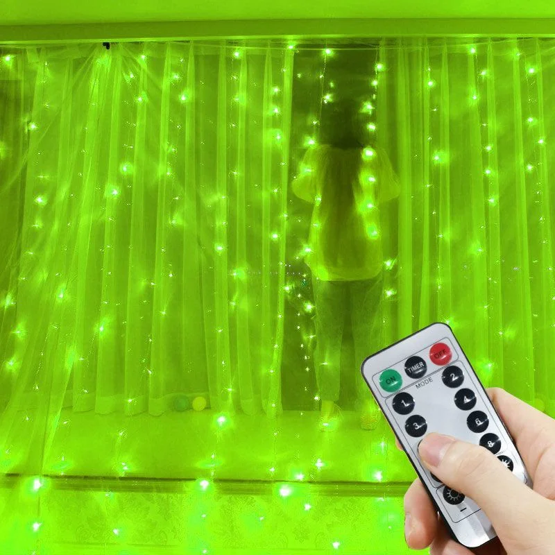 6x3M New Year Garland LED Curtain Garland on The Window USB Festoon Fairy Lights with Remote Led Lights Christmas Decoration