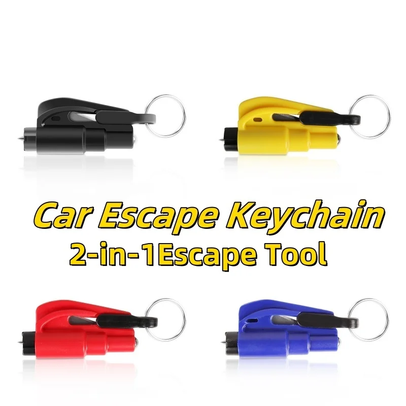 1/2/4PCS Emergency Keychain For Car,2-in-1Portable Martillo Rompe Cristales Coche Vehicle-Mounted Car Safety Hammer Keychain
