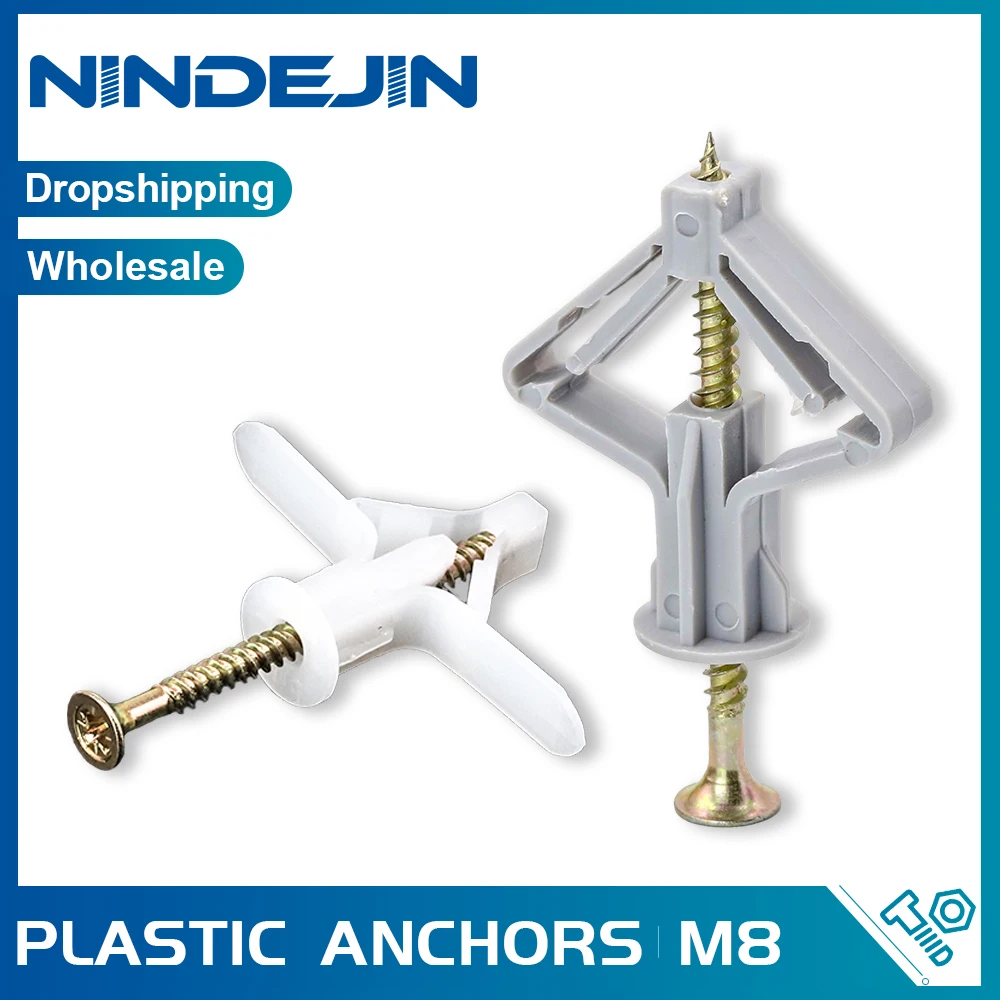 NINDEJIN FJHD Hollow Wall Plastic Anchors 20pcs Self-Tapping Gypsum Kit
