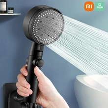 Xiaomi mijia 5 modos ajustável preto cabeça de chuveiro banho alta pressão poupança água chuveiro parar água do banheiro ferramenta