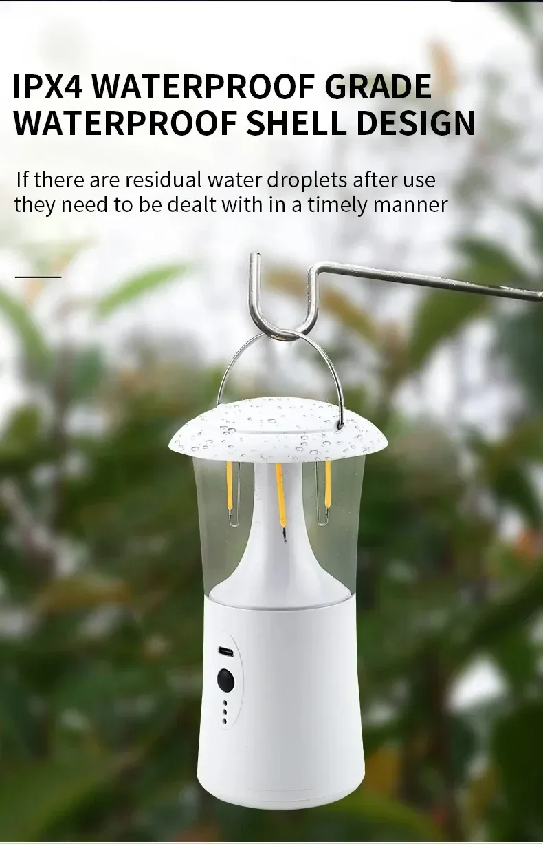 Description Picture 4 of item1 Pcs Rechargeable Camping Lantern Outdoor Night Light Portable Illumination Waterproof Lamp for Tent Lighting or Handheld