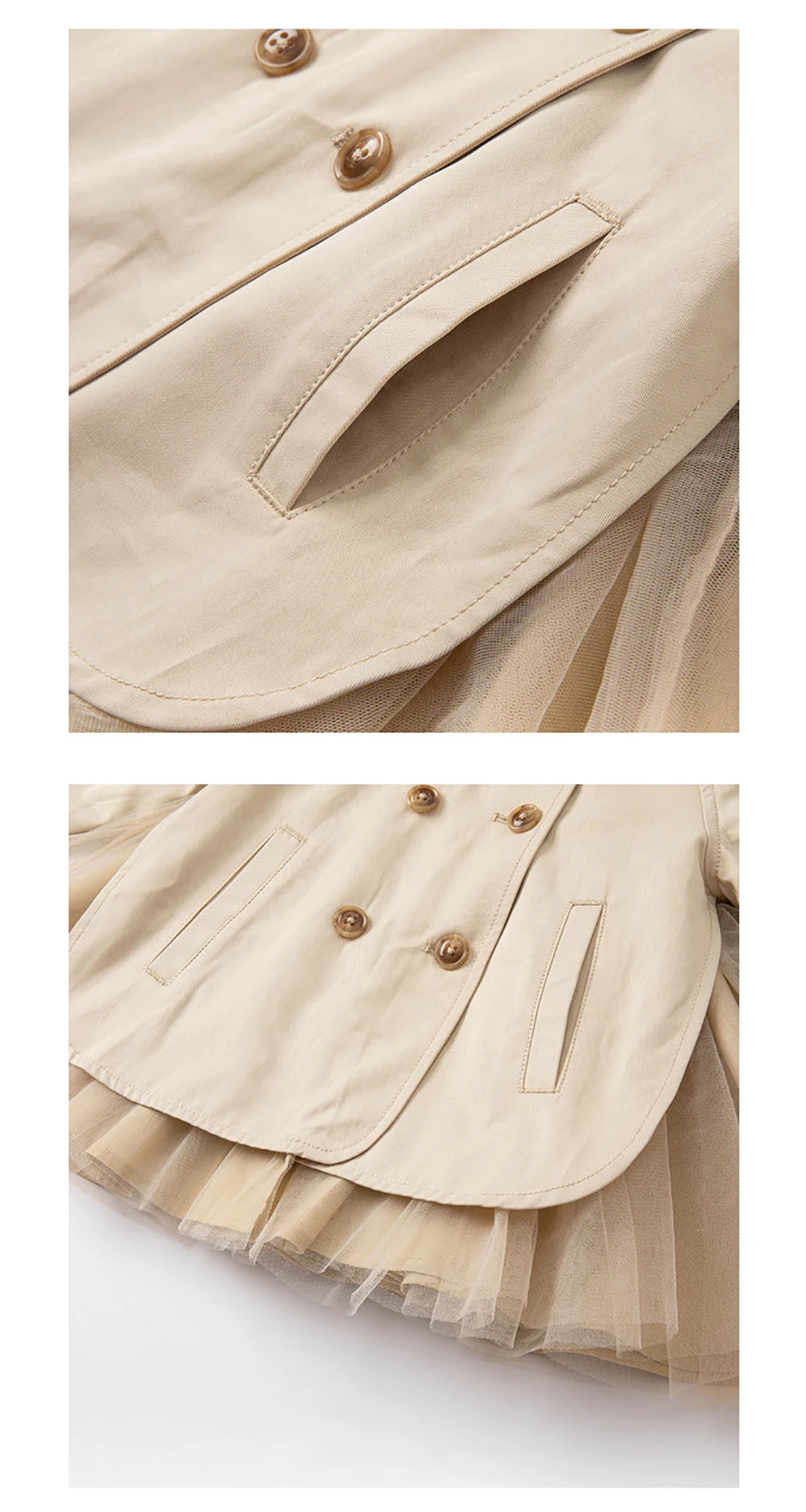 DAVE＆BELLA Girls Jacket Material Close-up