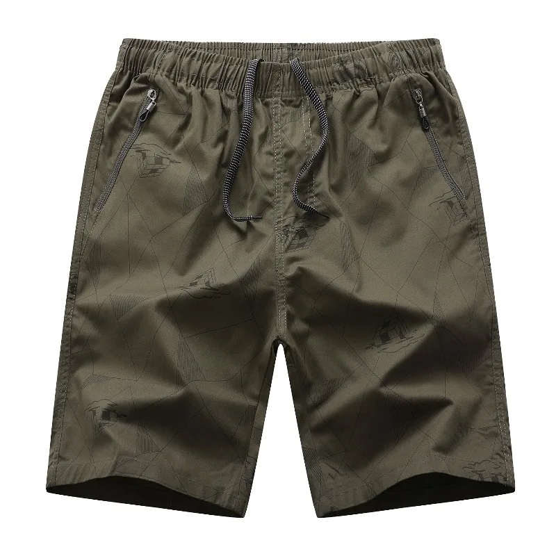 Men's Plaid Summer Elastic High Waisted Pleated Pockets Zipper Casual Sports Loose Trousers Office Lady Drawstring Shorts