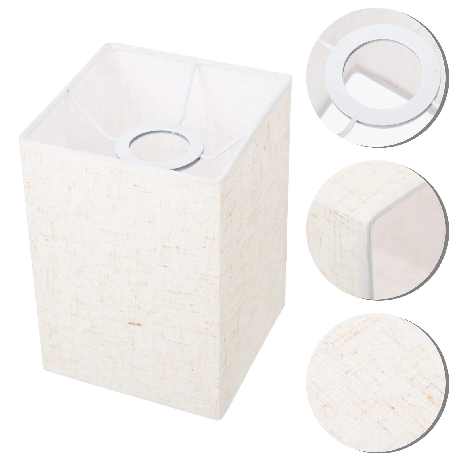 

Natural Linen Hand Crafted Lamp Shade Simple Style Lampshade Desktop Lamp Cover