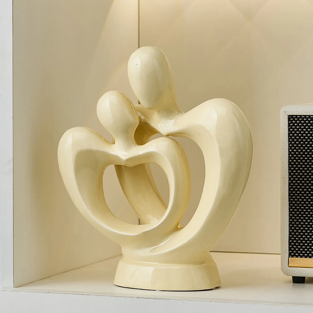 

Lover Statue Home Decor Modern Ceramic Crafts Artificial Sculptures & Figurines Office Desktop Ornaments Table Decoration Gift