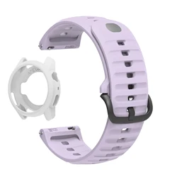 Silicone Strap Watch Band with Protective Cases - Sport Bracelet & Cover - COROS APEX4 42MM (Luminous Purple)