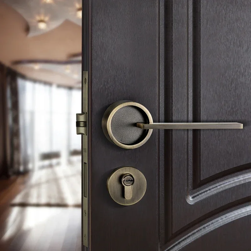 

Bedroom door lock, indoor silent door lock, modern and simple magnetic suction door lock, antique bronze room door lock